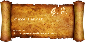Grexa Henrik névjegykártya